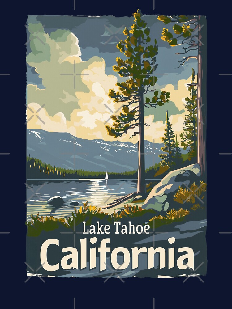 A Vintage Travel Illustration of Lake Tahoe - California by GoodOldVintage