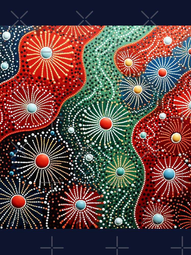 Aboriginal Inspired Dot Art - Wildflowers in the Waves by GrinGalore