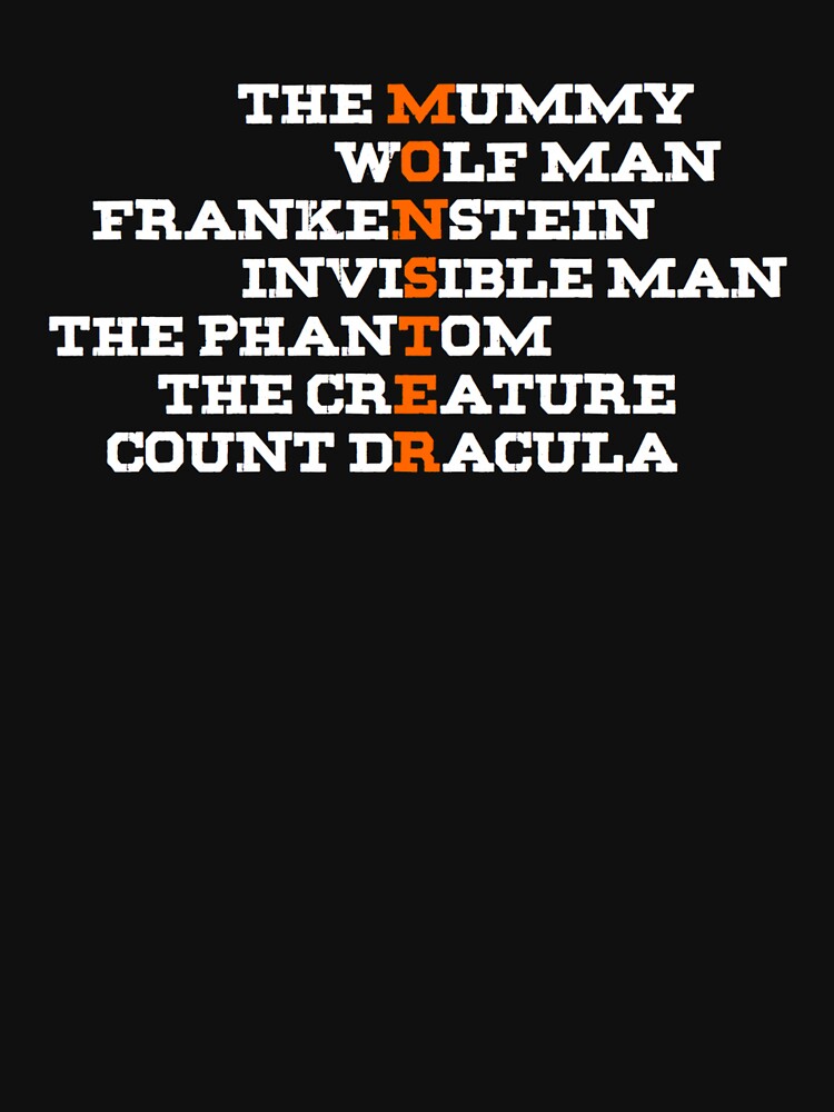 Classic Movie Monsters - Universal (White) by LongviewGraphic