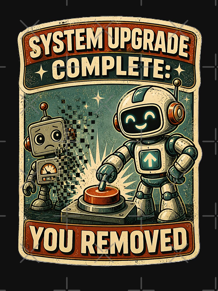System Upgrade Complete You Removed Funny Robot – Retro AI Humor, Dark Tech Joke, Vintage Robot Design by Rude Bot