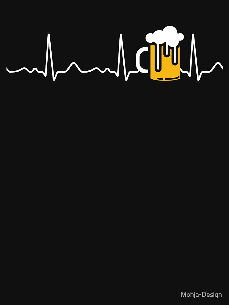 Beer / beer glass - heart line, heartbeat, pulse, EKG by Mohja-Design