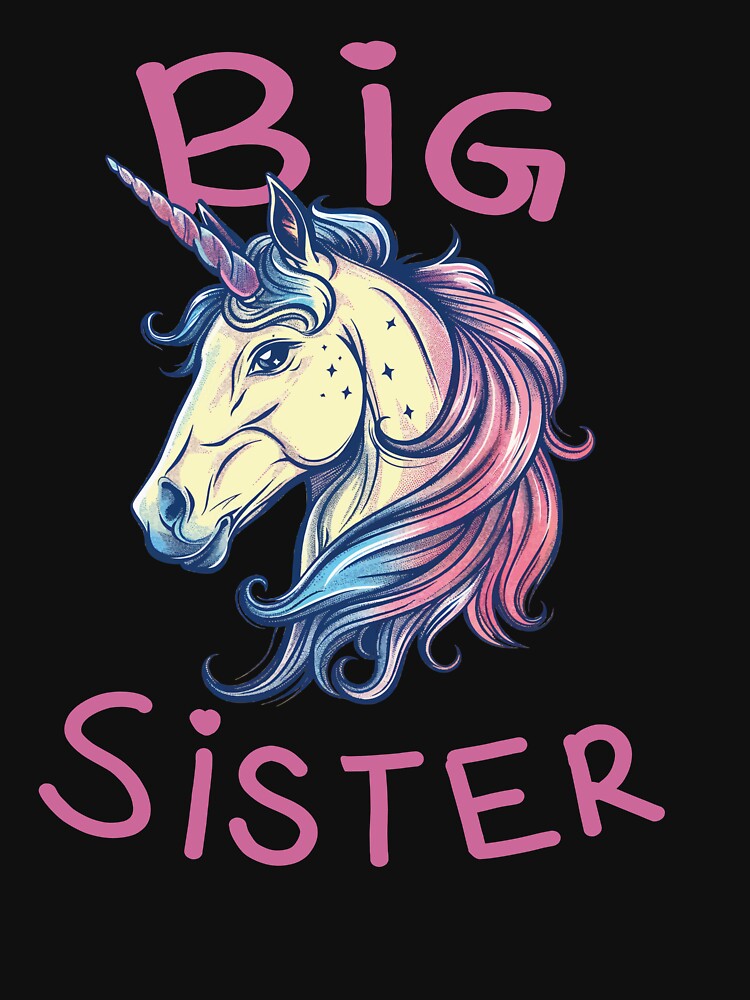 Big Sister Unicorn Shirt, Pregnancy Reveal Shirt Sister Unicorn by Lichtisign