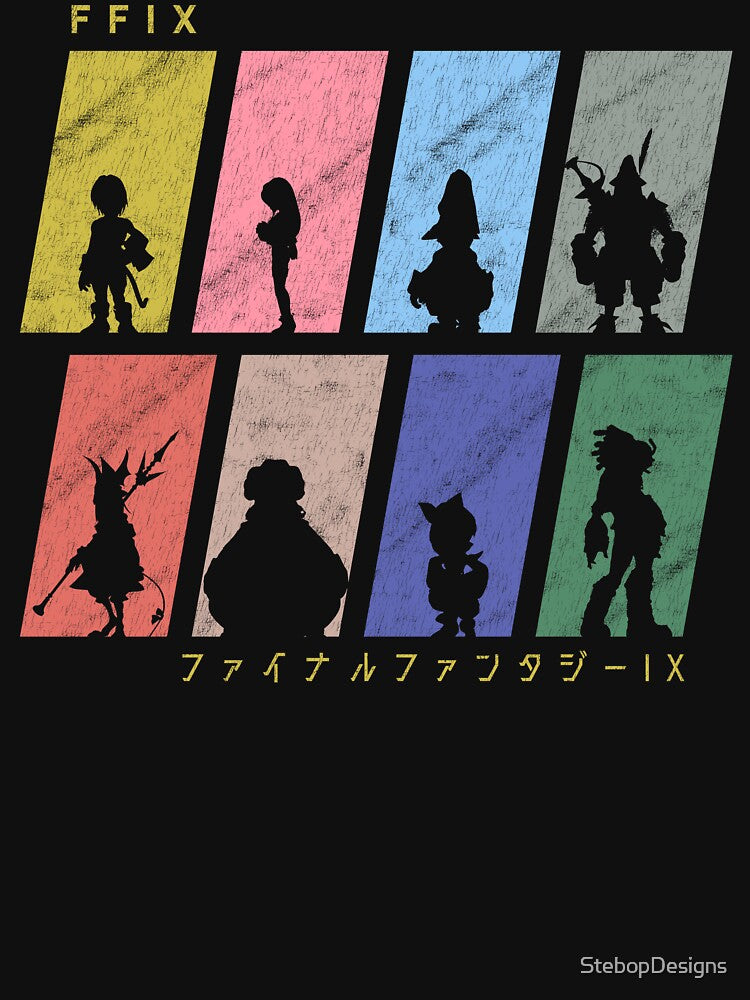 FFIX Character Silhouettes T-Shirt by StebopDesigns
