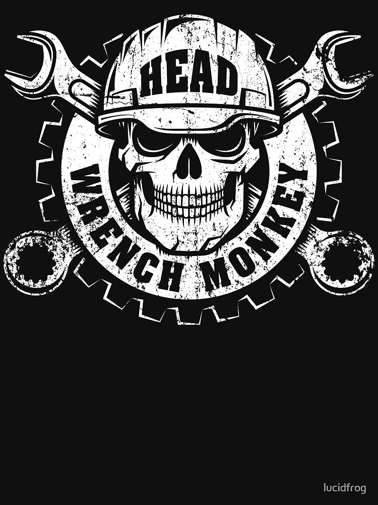 Head Wrench Monkey Mechanic's T-shirt by lucidfrog