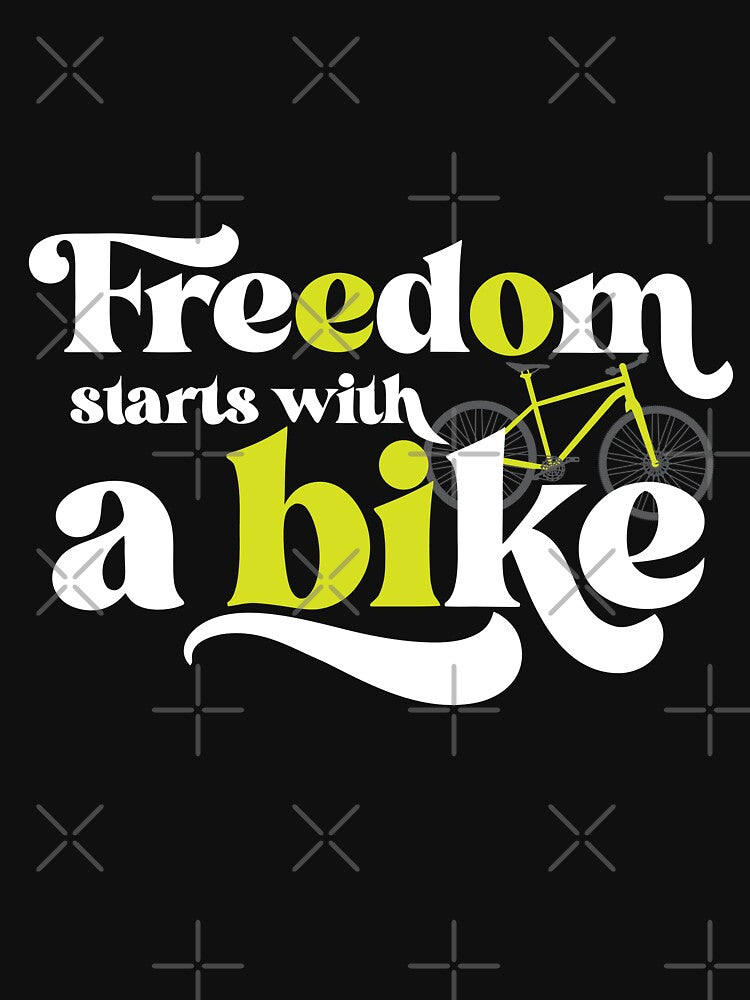 Freedom Starts With A Bike - Minimalist Retro Cycling Quote by ChainPower
