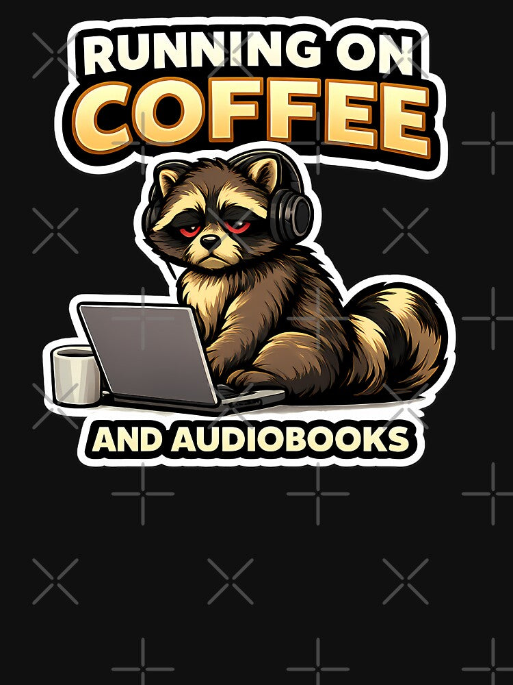 RUNNING ON COFFEE AND AUDIOBOOKS by clockedoutwearshop