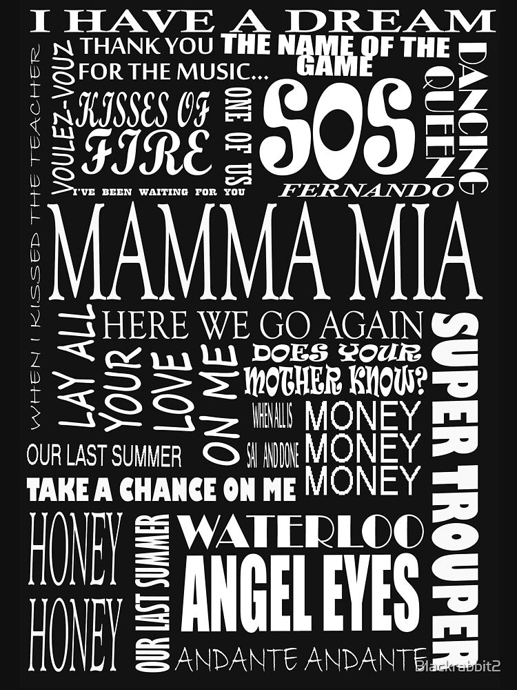 Mamma Mia words songs by Blackrabbit2