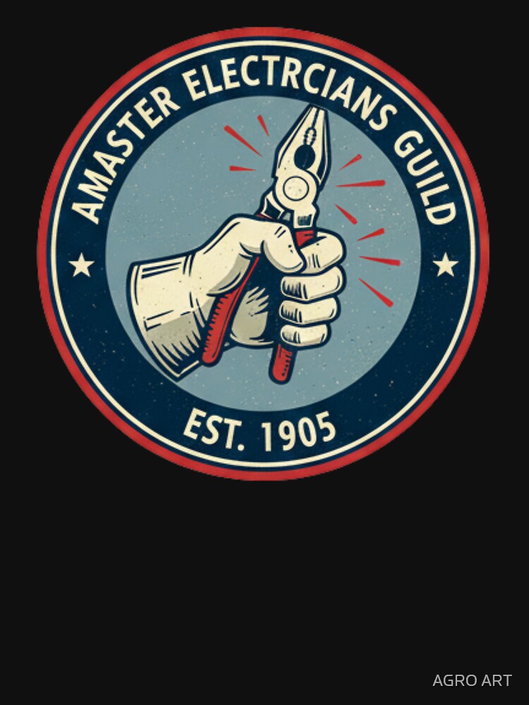 American Electrician T-Shirt |  Master Electricians Guild Badge by AGRO ART
