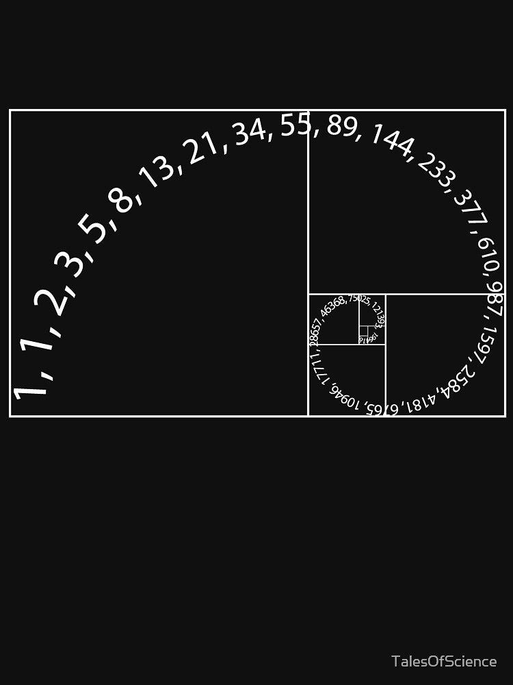 Fibonacci numbers on Golden Spiral by TalesOfScience