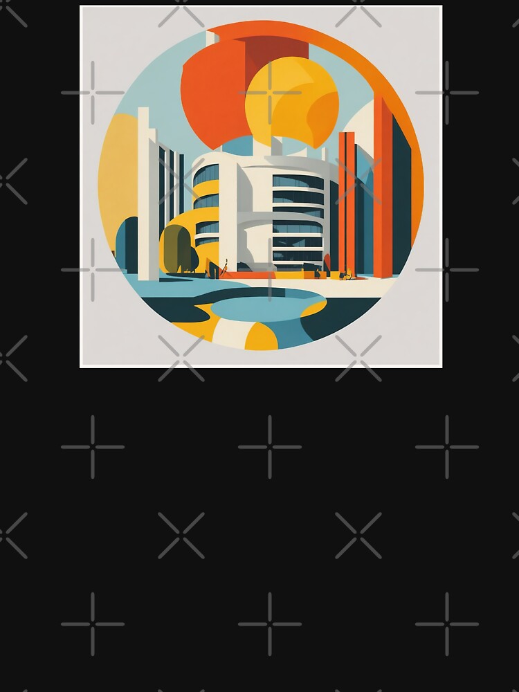Building with pool | geometric buildings by Phoenix-Textile