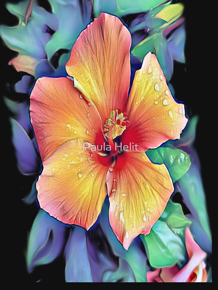 Hibiscus Bush Up Close Graphic by Paula Helit