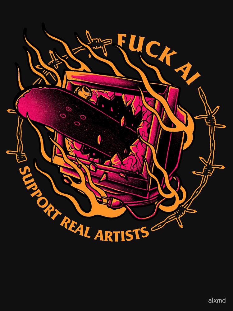 Fuck AI Support Real Artists Creativity Art by alxmd
