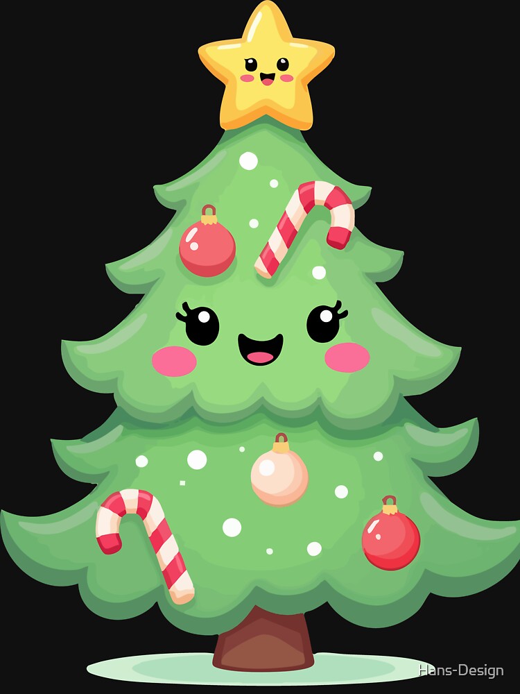 Kawaii Christmas Tree – Cute Xmas Shirt for the Holidays by Hans-Design