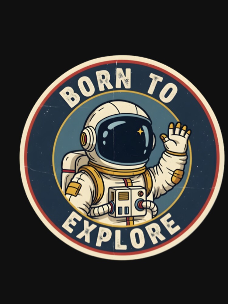 Born to Explore – Vintage Astronaut Space Design | Retro Galaxy Adventure Badge by Altair_