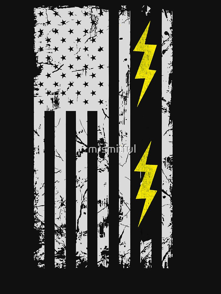 Patriotic Electrician USA American Flag Shirt - Electrician Shirts by mrsmitful