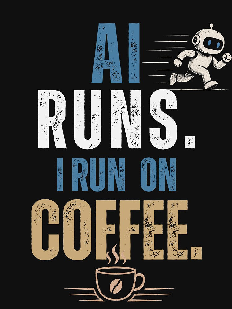 AI Runs I Run On Coffee Shirt, Funny Office Humor Tee by DirectiveOffice
