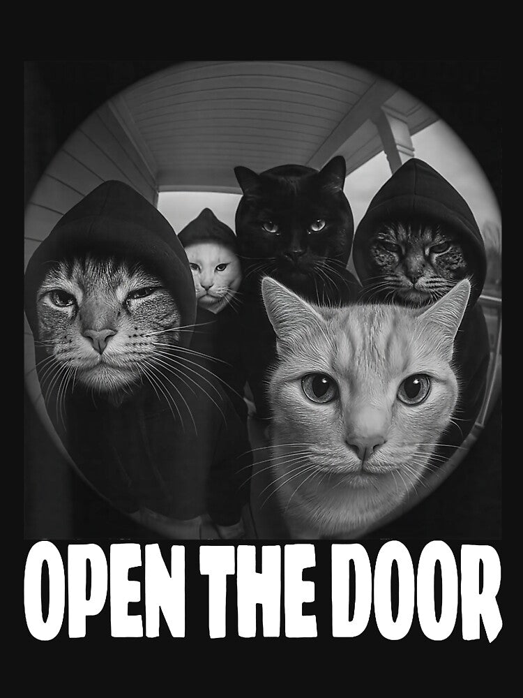 Open The Door Meme Funny Cats Gang Cat Lovers by RDGNR