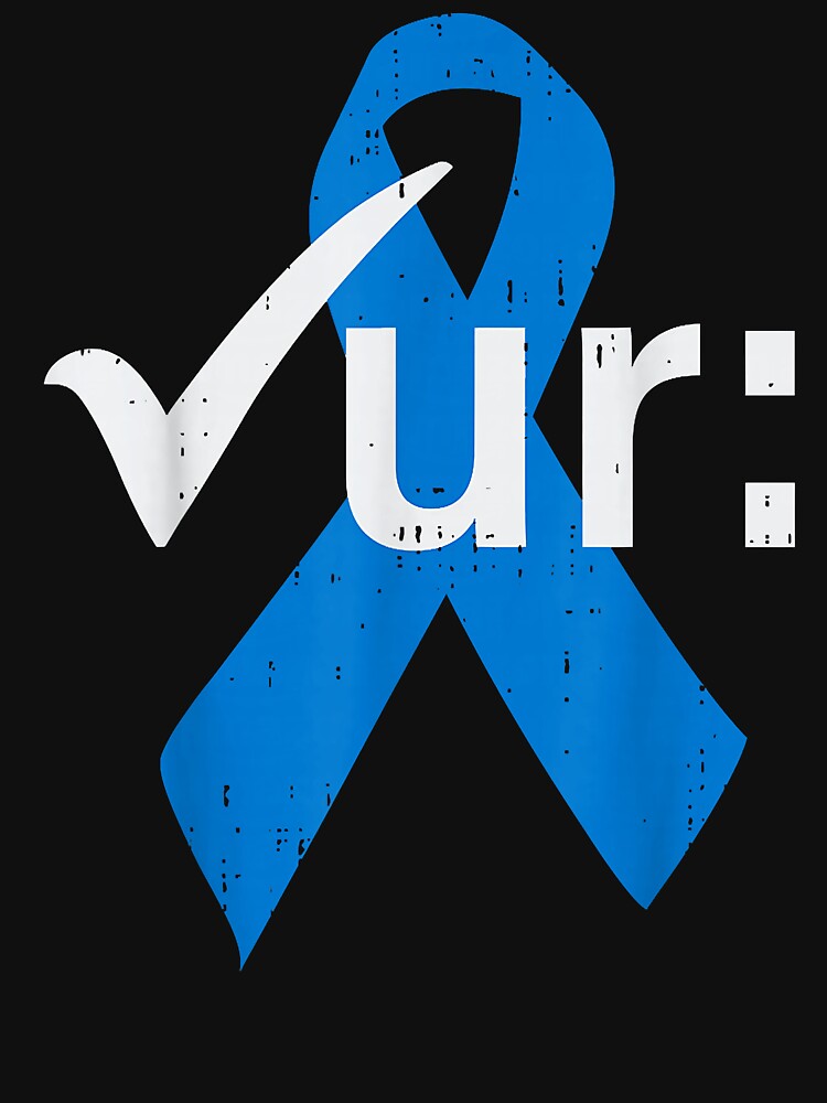 Colorectal Colon Cancer Awareness Blue Ribbon Colonoscopy T by gerald01020