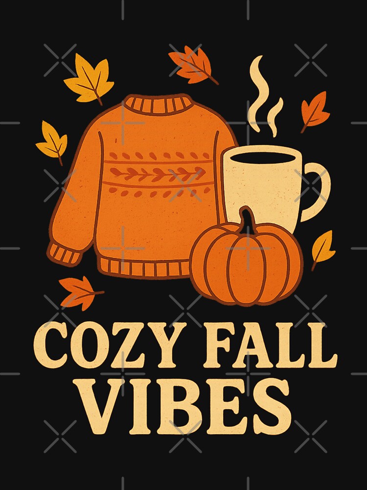 Cozy Fall Vibes | Autumn Aesthetic Sweater Pumpkin Coffee Design by Dragonfly-10