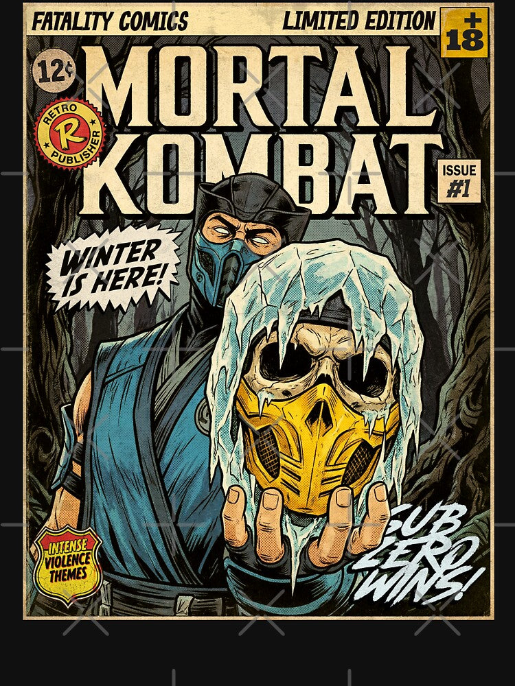 Mortal Kombat Sub Zero Fight Vintage Comic Cover Art by Back2Collage