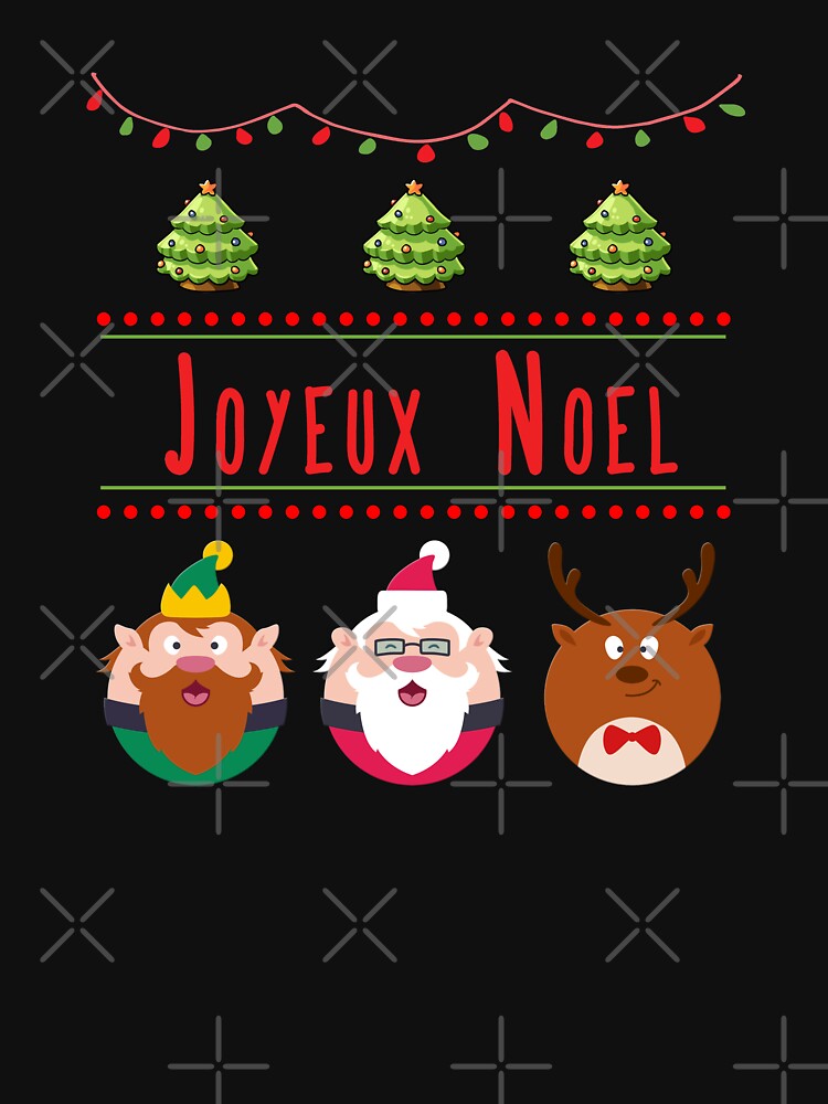 Joyeux Noel Merry Everything Ugly Sweater Christmas Elf Santa Reindeer Design by SpiritWestDesig