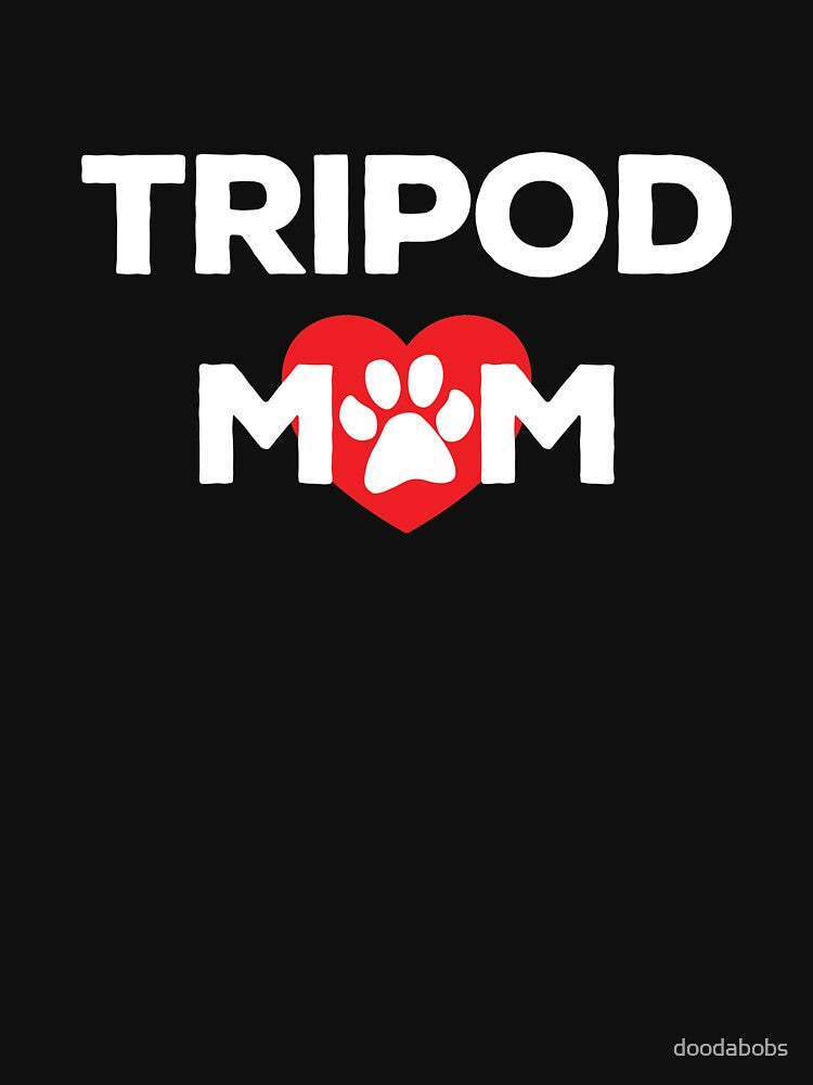 Tripod Mom 3-Legged Dog Paw Amputee Love and Hearts graphic by doodabobs