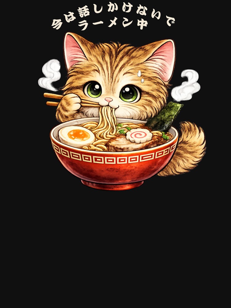 WindCat — a little cat enjoying a warm bowl of ramen. by Llumi Aurelia