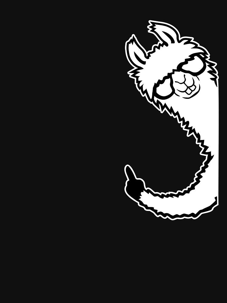 Llama Hanging Smug Finger Pointing Nerdy Funny Animal by shirt-o-mat