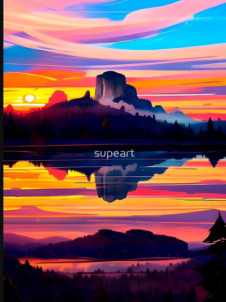 Evening Water View Landscape - Captivating Canvas Print by supeart