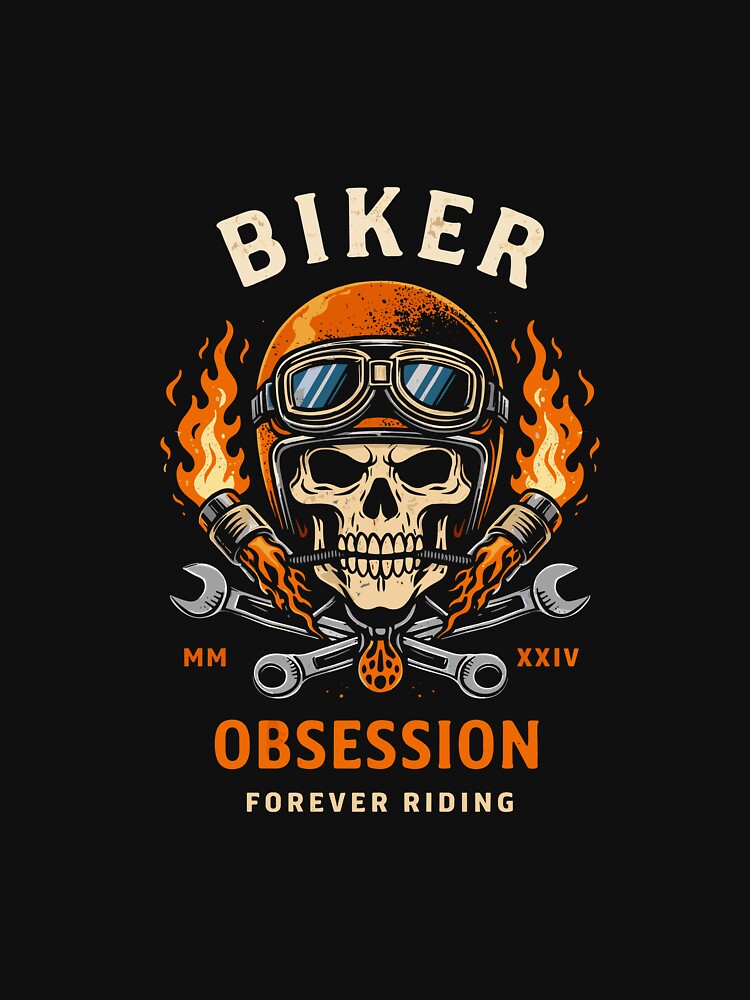 Biker Obsession Motorcycle T-Shirt by Matinez Pink
