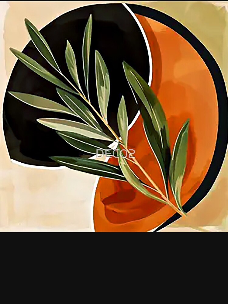 Boho Abstract Minimalist Leaf Design In Warm Earthtones by DEC02