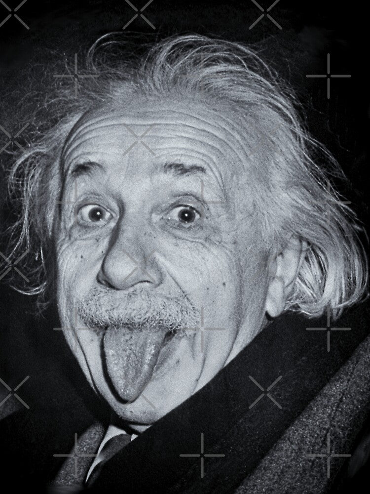 Albert Einstein poking out his tongue by stevepaint