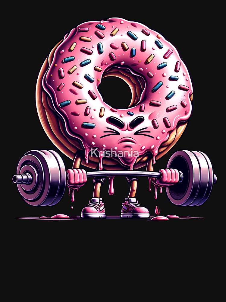 Deadlift Weightlifting Funny Fitness Workout Gym Donut Lover by Kimberley King Art  King Art