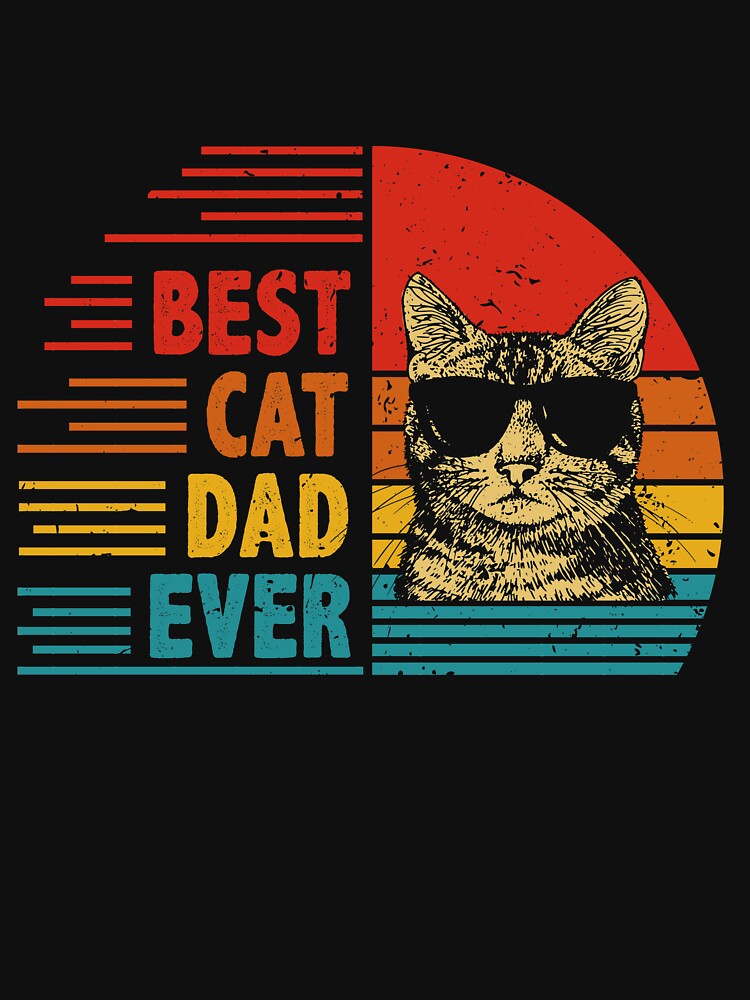 Vintage Retro Best Cat Dad Ever Funny Cat Lover Father's Day Gift by EdwinaEmmanoiCo