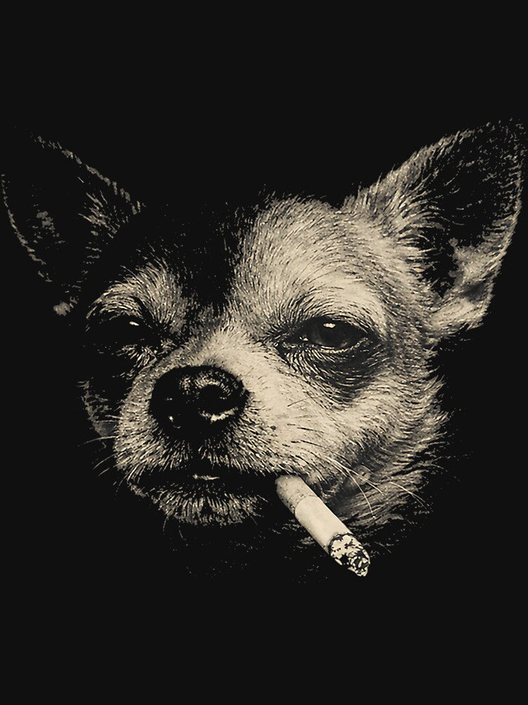Funny Smoking Chihuahua Vintage Y2K Grunge Dog Graphic Tee by FrankIsabel