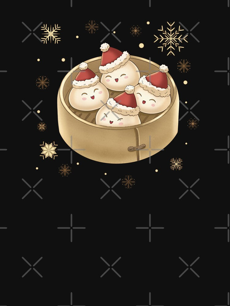 Cute Christmas Dumplings | Smiling Santa Hat Food Design by Xatutik.art