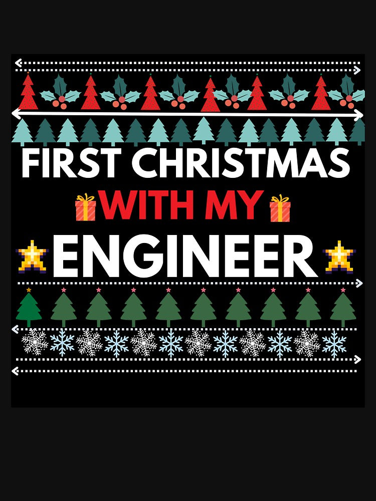 Personalized Ugly Sweater, Christmas Engineer Sweater, First Christmas with my Engineer Boyfriend, Funny Engineer, Ugly Xmas Sweatshirt by JSPStore