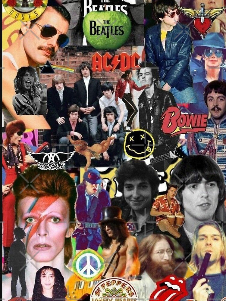 retro 1990 Rock Band Posters by sundayshop