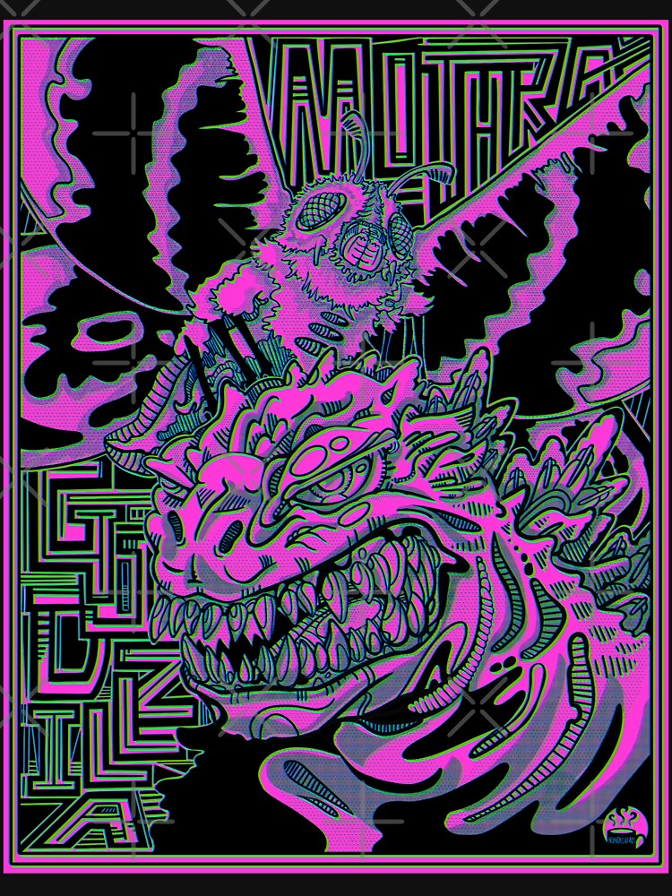 Mothra and Godzilla Neon by NonDecafArt
