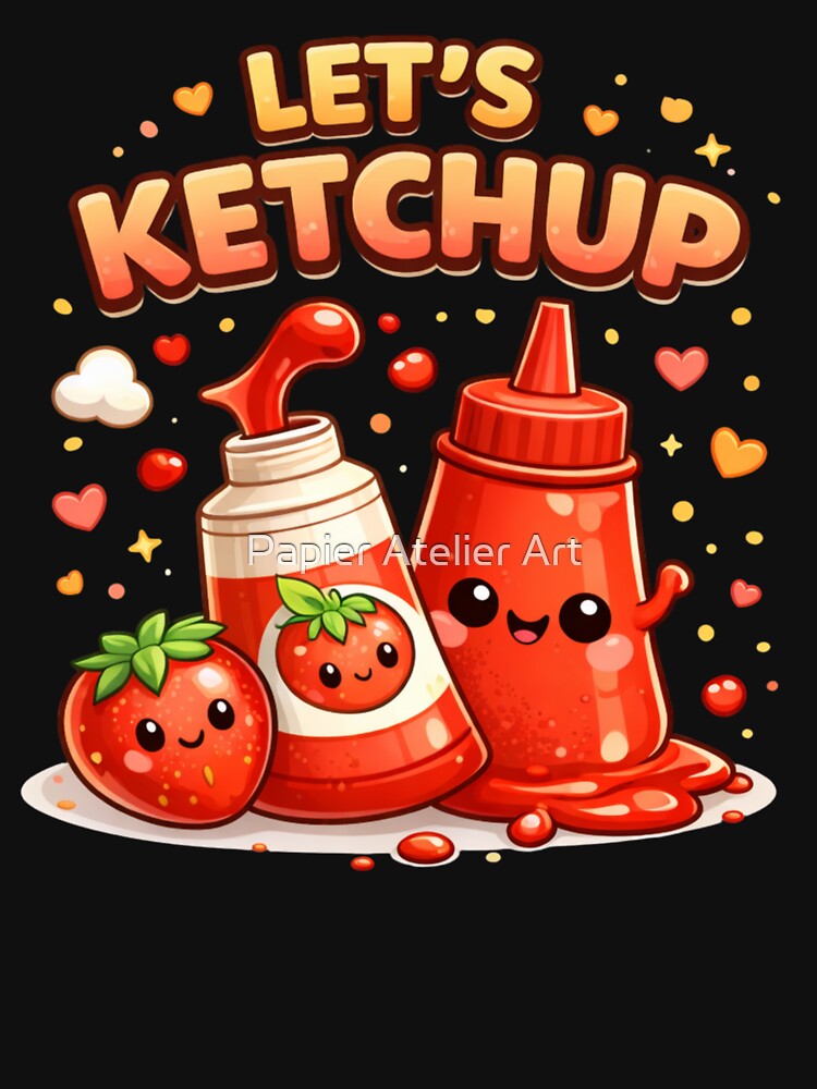 Let's Ketchup Cute Food Pun by Papier Atelier Art
