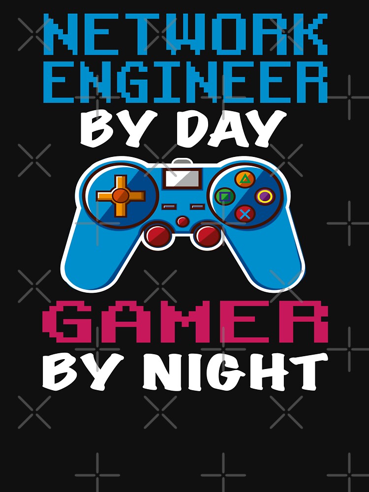 Network engineer Gift shirt, Network engineer Dad Husband Boyfriend Gift, Funny Network engineer by day Gamer By night christmas Birthday Gift Idea by xlnv