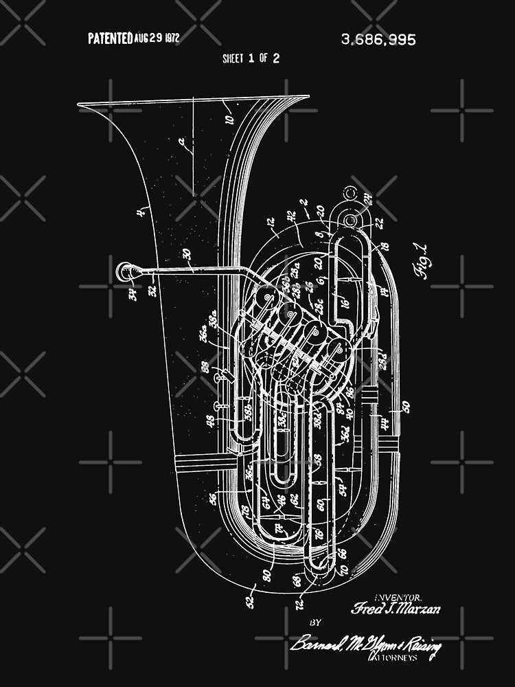 Euphonium Player Cool Patent Style Baritone by weirdrelatives