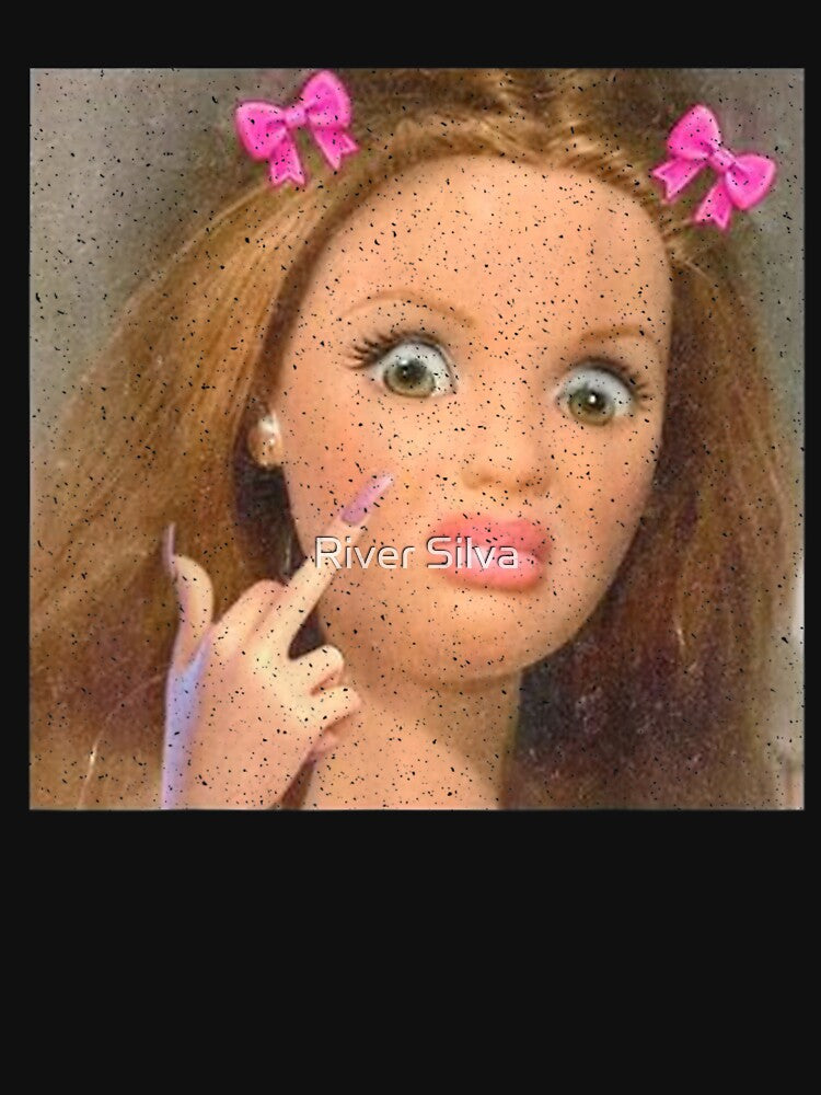 Sassy Doll Middle Finger Coquette Bow Pink Aesthetic Funny Girl Power by River Silva