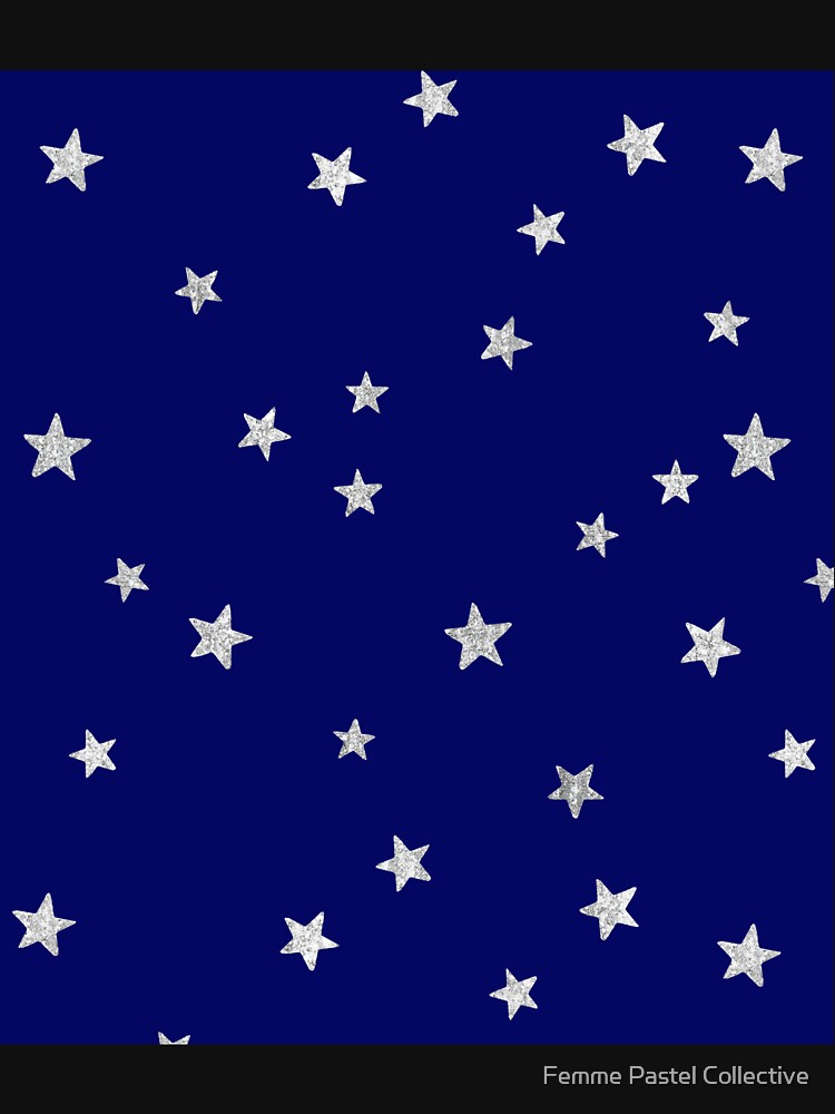 Pretty Y2K Glitter Stars Design in Royal Blue by Femme Pastel Collective