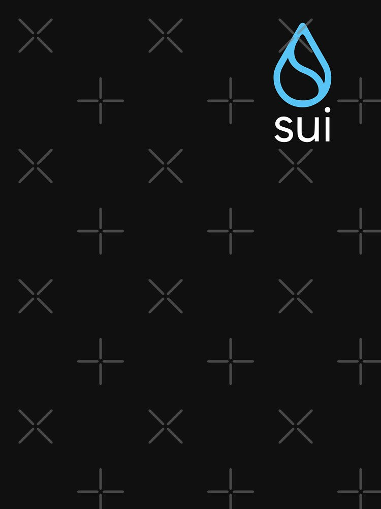Sui SUI Crypto Altcoin - Clean Blue Outline Logo with White Text Logo Variant #2 by CryptoMoods
