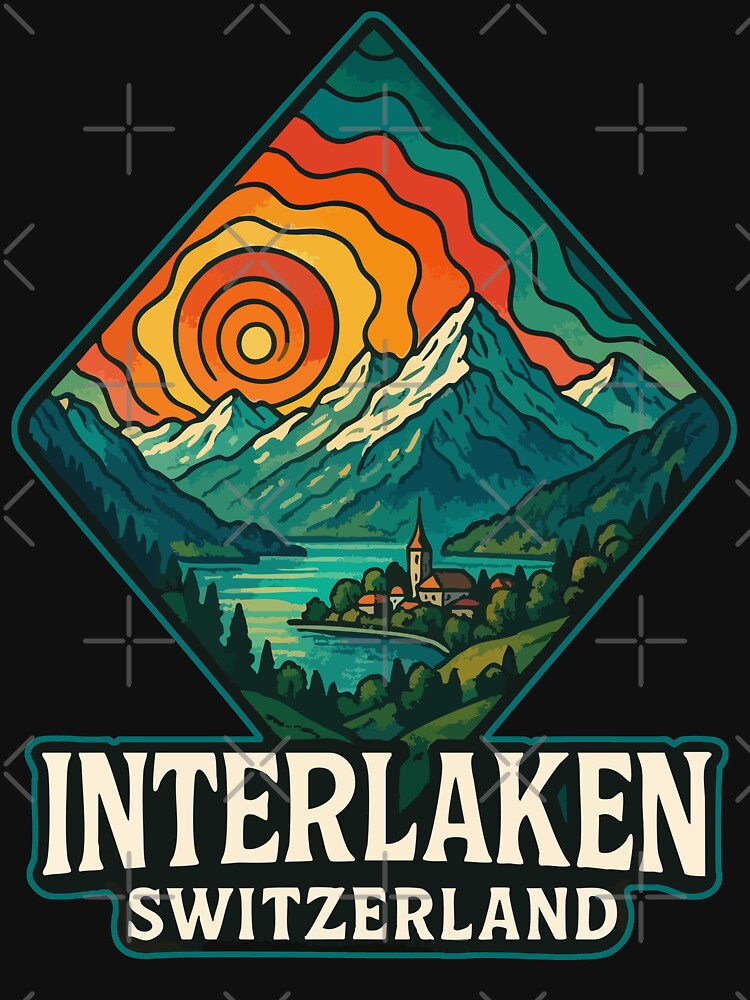 Interlaken Switzerland Trippy Travel by TomFrontierArt