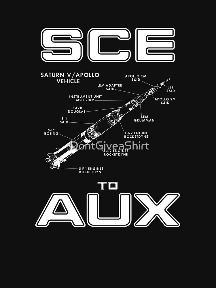 SCE to AUX Apollo 12 Saturn V Space Moon Rocket by DontGiveaShirt