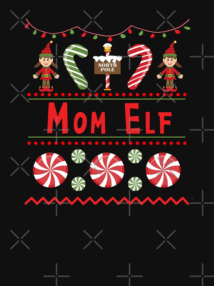 Mom Elf Ugly Sweater Christmas Elf Design by SpiritWestDesig