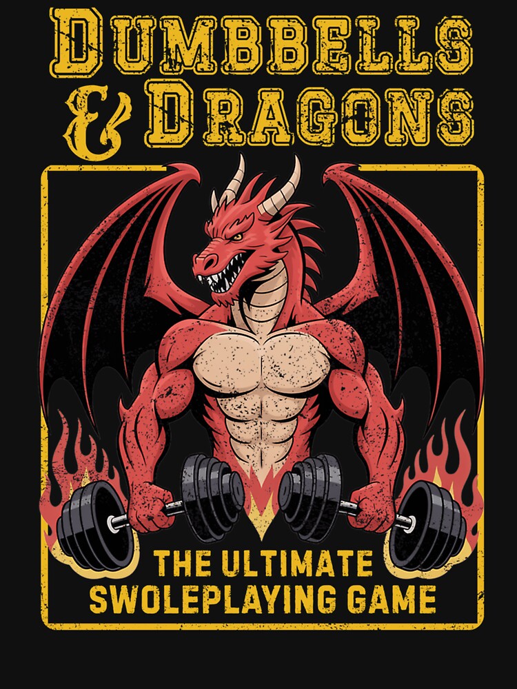Ttrpg Dnd Gym Workout Dumbbells And Dragons. by AnoukPruvost