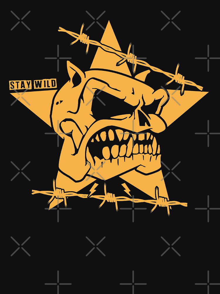 Skull - Stay Wild Skull And Bones T-shirt by bitcam18